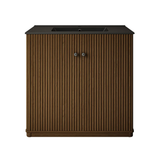 Swiss Madison Lafayette 36" Freestanding Bathroom Vanity - Brown Oak with Matte Black Sink Top - SM-BV8001BO-MB