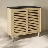 Swiss Madison Delice 36" Freestanding Bathroom Vanity - Natural Oak with Black Sink Top - SM-BV1201NO-MB