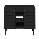 Swiss Madison Bron 36" Freestanding Bathroom Vanity Cabinet without Top - Black Oak - SM-BV6202AO-C