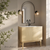 Swiss Madison Bosse 36" Freestanding Bathroom Vanity - Natural Oak with White Sink Top - SM-BV8802NO