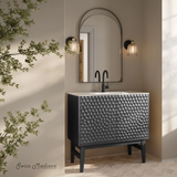 Swiss Madison Bosse 36" Freestanding Bathroom Vanity - Black Oak with White Sink Top - SM-BV8802AO