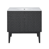 Swiss Madison Bosse 36" Freestanding Bathroom Vanity - Black Oak with White Sink Top - SM-BV8802AO