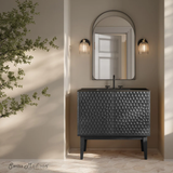 Swiss Madison Bosse 36" Freestanding Bathroom Vanity - Black Oak with Black 3-Hole Widespread Sink Top - SM-BV8802AO-3MB