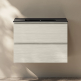 Swiss Madison Liberte 30" Wall-Mounted Bathroom Vanity - White Oak with Black Sink Top - SM-BV7802WO