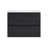 Swiss Madison Liberte 30" Wall-Mounted Bathroom Vanity - Black Oak with White Sink Top - SM-BV7801AO