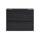 Swiss Madison Liberte 30" Wall-Mounted Bathroom Vanity - Black Oak with Black 3-Hole Widespread Sink Top - SM-BV7804AO