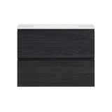 Swiss Madison Liberte 30" Wall-Mounted Bathroom Vanity - Black Oak with White 3-Hole Widespread Sink Top - SM-BV7803AO