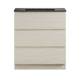 Swiss Madison Liberte 30" Freestanding Bathroom Vanity - White Oak with Black 3-Hole Widespread Sink Top - SM-BV7810WO