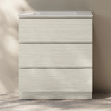 Swiss Madison Liberte 30" Freestanding Bathroom Vanity - White Oak with White 3-Hole Widespread Sink Top - SM-BV7809WO