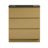 Swiss Madison Liberte 30" Freestanding Bathroom Vanity - Natural Oak with Black 3-Hole Widespread Sink Top - SM-BV7810NO