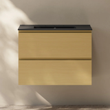 Swiss Madison Liberte 30" Freestanding Bathroom Vanity - Natural Oak with Black 3-Hole Widespread Sink Top - SM-BV7810NO