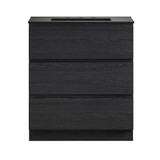 Swiss Madison Liberte 30" Freestanding Bathroom Vanity - Black Oak with Black 3-Hole Widespread Sink Top - SM-BV7810AO