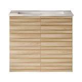 Swiss Madison Cascade 24" Wall-Mounted Bathroom Vanity - Natural Oak with White Sink Top - SM-BV8601NO