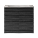 Swiss Madison Cascade 24" Wall-Mounted Bathroom Vanity - Black Oak with White Sink Top - SM-BV8601AO