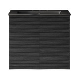 Swiss Madison Cascade 24" Wall-Mounted Bathroom Vanity - Black Oak with Black 3-Hole Widespread Sink Top - SM-BV8601AO-3WMB
