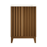 Swiss Madison Troyes 24" Freestanding Bathroom Vanity - Brown Oak with White Sink Top - SM-BV3401BO