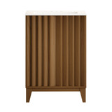 Swiss Madison Troyes 24" Freestanding Bathroom Vanity - Brown Oak with White 3-Hole Centerset Sink Top - SM-BV3401BO-3C