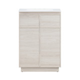 Swiss Madison St. Tropez 24" Freestanding Bathroom Vanity - White Oak with White 3-Hole Widespread Sink Top - SM-BV0801WO-3W