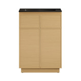 Swiss Madison St. Tropez 24" Freestanding Bathroom Vanity - Natural Oak with Black Sink Top - SM-BV0801NO-MB