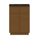 Swiss Madison St. Tropez 24" Freestanding Bathroom Vanity - Brown Oak with Black 3-Hole Widespread Sink Top - SM-BV0801BO-3WMB