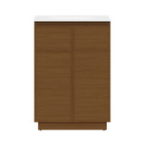 Swiss Madison St. Tropez 24" Freestanding Bathroom Vanity - Brown Oak with White 3-Hole Centerset Sink Top - SM-BV0801BO-3C