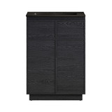 Swiss Madison St. Tropez 24" Freestanding Bathroom Vanity - Black Oak with Black 3-Hole Widespread Sink Top - SM-BV0801AO-3WMB