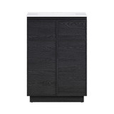 Swiss Madison St. Tropez 24" Freestanding Bathroom Vanity - Black Oak with White 3-Hole Centerset Sink Top - SM-BV0801AO-3C