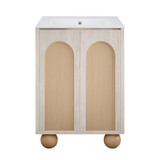 Swiss Madison Plaisir II 24" Freestanding Bathroom Vanity - White Oak with White Sink Top - SM-BV0701WO
