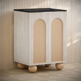 Swiss Madison Plaisir II 24" Freestanding Bathroom Vanity - White Oak with Black 3-Hole Widespread Sink Top - SM-BV0701WO-3WMB