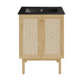 Swiss Madison Classe 24" Freestanding Bathroom Vanity - Natural Oak with Black Sink Top - SM-BV662NOMB