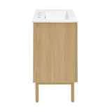 Swiss Madison Classe 24" Freestanding Bathroom Vanity - Natural Oak with White 3-Hole Centerset Sink Top - SM-BV662NO-3