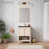 Swiss Madison Chateau 24" Freestanding Bathroom Vanity - White Oak with Black Sink Top - SM-BV0601WO-MB