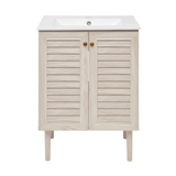 Swiss Madison Bron 24" Freestanding Bathroom Vanity - White Oak with White Sink Top - SM-BV6201WO