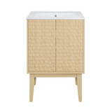 Swiss Madison Bosse 24" Freestanding Bathroom Vanity - Natural Oak with White Sink Top - SM-BV8801NO
