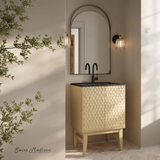 Swiss Madison Bosse 24" Freestanding Bathroom Vanity - Natural Oak with Black Sink Top - SM-BV8801NOMB