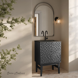 Swiss Madison Bosse 24" Freestanding Bathroom Vanity - Black Oak with Black Sink Top - SM-BV8801AOMB