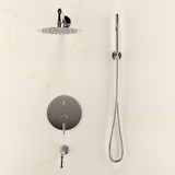 Swiss Madison Ivy 1.8 GPM Wall Mount Fixed Shower Head with Hand Sprayer and Tub Filler - Polished Chrome, Valve Included - SM-SH0901CH Swiss Madison Ivy 1.8 GPM Wall Mount Fixed Shower Head with Hand Sprayer and Tub Filler - Polished Chrome, Valve Included - SM-SH0901CH