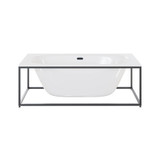 Swiss Madison Pierre 60" Soaking Freestanding Bathtub - Glossy White, Black Frame Included - SM-FB2701MB