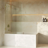 Swiss Madison Voltaire 24" x 58" Frameless Pivot 3/8 in. (10mm) Ultra Clear Tempered Glass Tub Door with Gold Brushed Hardware - SM-TD0501BG
