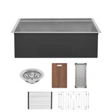 Swiss Madison  Tourner 32" 18 Gauge Stainless Steel Undermount Kitchen Sink - Matte Black - SM-KU801CH
