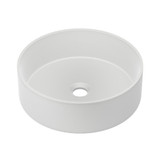 Swiss Madison Lisse 14.5" Concrete Round Vessel Sink - Matte White - SM-VSC110MW