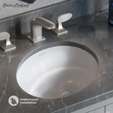 Swiss Madison  Monaco 16" Ceramic Undermount Bathroom Sink - Glossy White - SM-UM1002GW