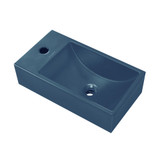 Swiss Madison Lisse 16" Concrete Rectangle Wall-Mounted Sink with Left Side Faucet Mount - Matte Royal Blue - SM-WS6301RU