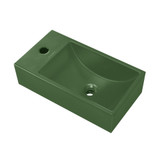 Swiss Madison Lisse 16" Concrete Rectangle Wall-Mounted Sink with Left Side Faucet Mount - Matte Royal Green - SM-WS6301RR
