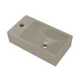Swiss Madison Lisse 16" Concrete Rectangle Wall-Mounted Sink with Left Side Faucet Mount - Matte Taupe - SM-WS6301MU
