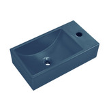 Swiss Madison  Lisse 16" Concrete Rectangle Wall-Mounted Sink with Right Side Faucet Mount - Matte Royal Blue - SM-WSC111RU