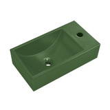 Swiss Madison  Lisse 16" Concrete Rectangle Wall-Mounted Sink with Right Side Faucet Mount - Matte Royal Green - SM-WSC111RR