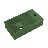 Swiss Madison Lisse 16" Concrete Rectangle Wall-Mounted Sink with Right Side Faucet Mount - Matte Royal Green - SM-WSC111RR
