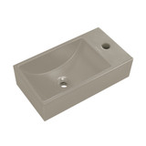 Swiss Madison  Lisse 16" Concrete Rectangle Wall-Mounted Sink with Right Side Faucet Mount - Matte Taupe - SM-WSC111MU