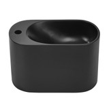 Swiss Madison Terre 18" Solid Surface Oval Wall-Mounted Sink with Left Side Faucet Mount - Matte Black - SM-WS7002MB